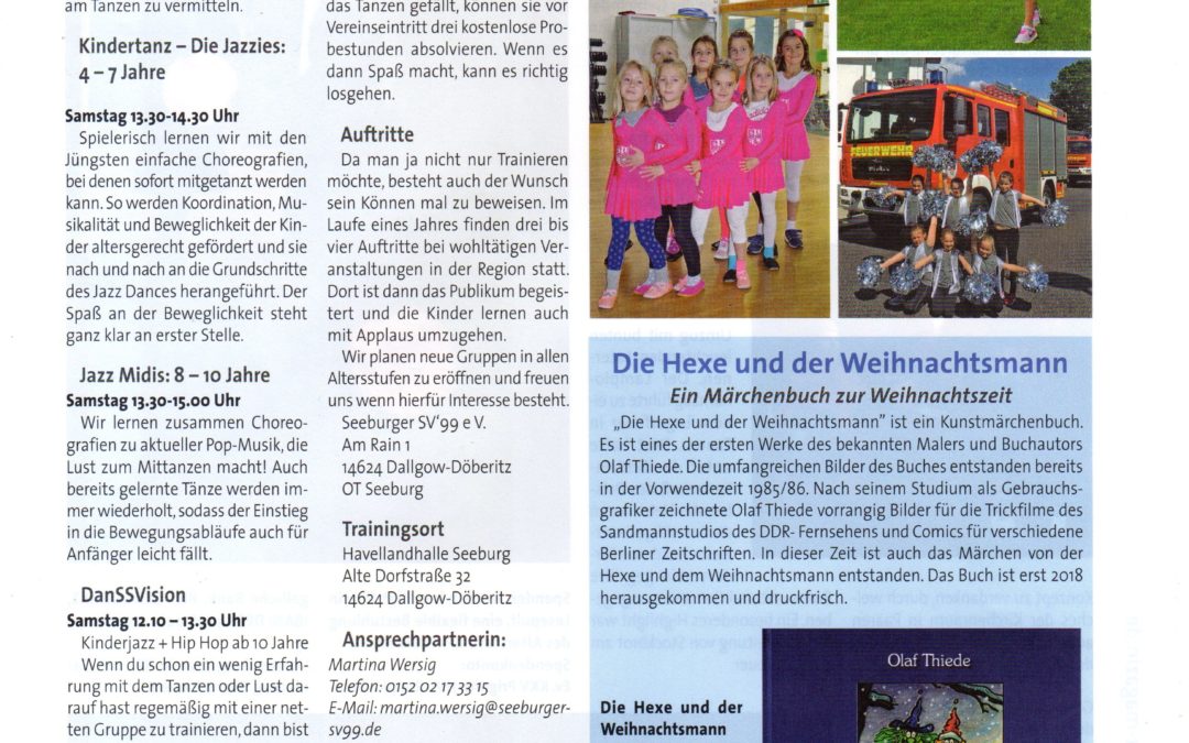 Zeitungsbericht über Jazz-Dance-Gruppen