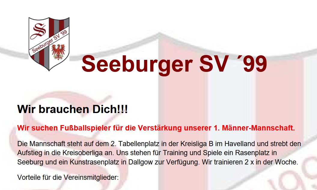 Wir suchen Dich!!!